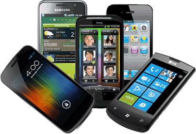 Diferentes modelos de smartphones