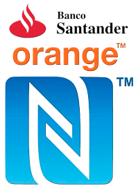 Logos de: Banco Santander, Orange y NFC